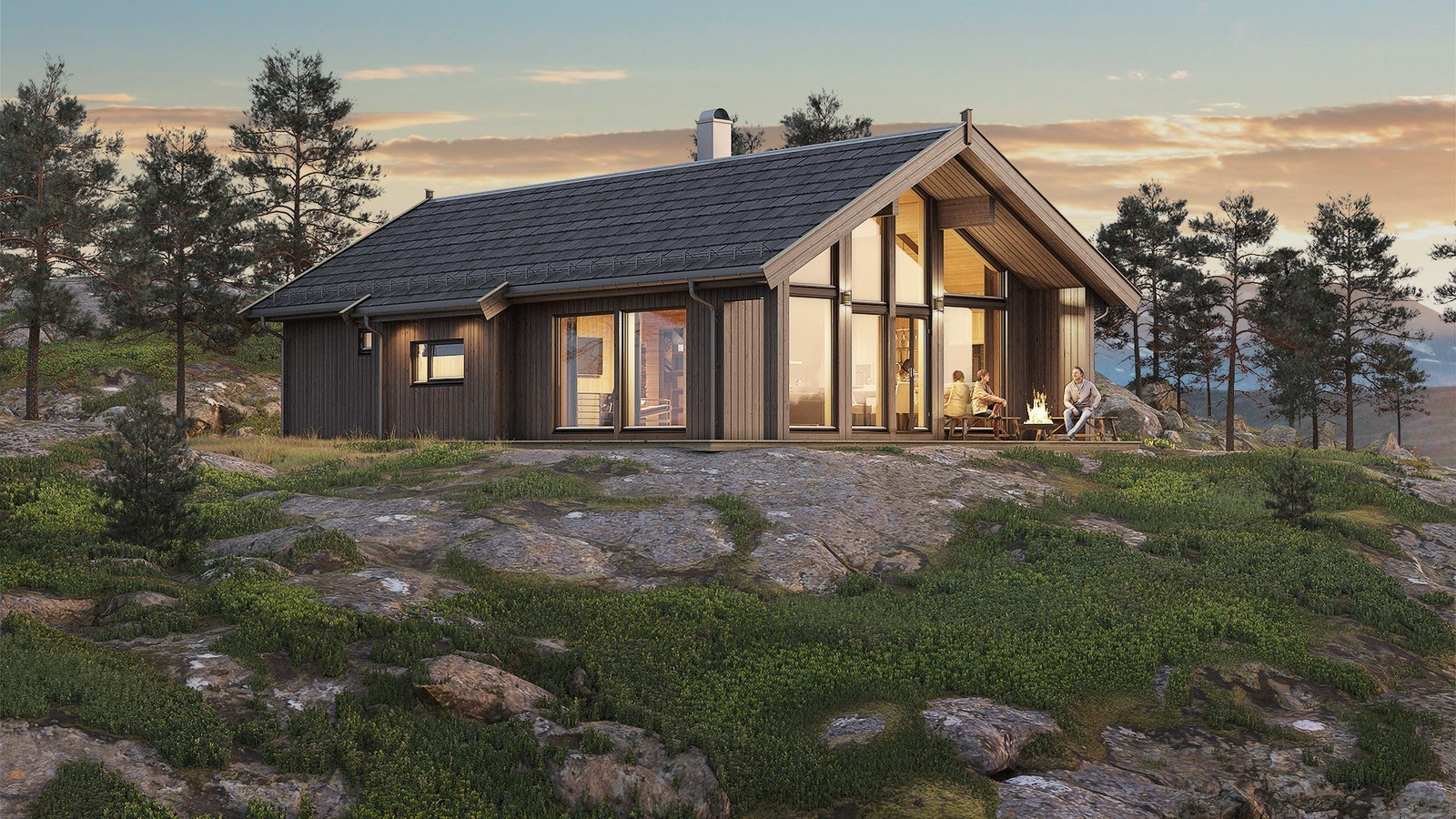 Koselig hytte familien kan bruke året rundt. Galleribilde