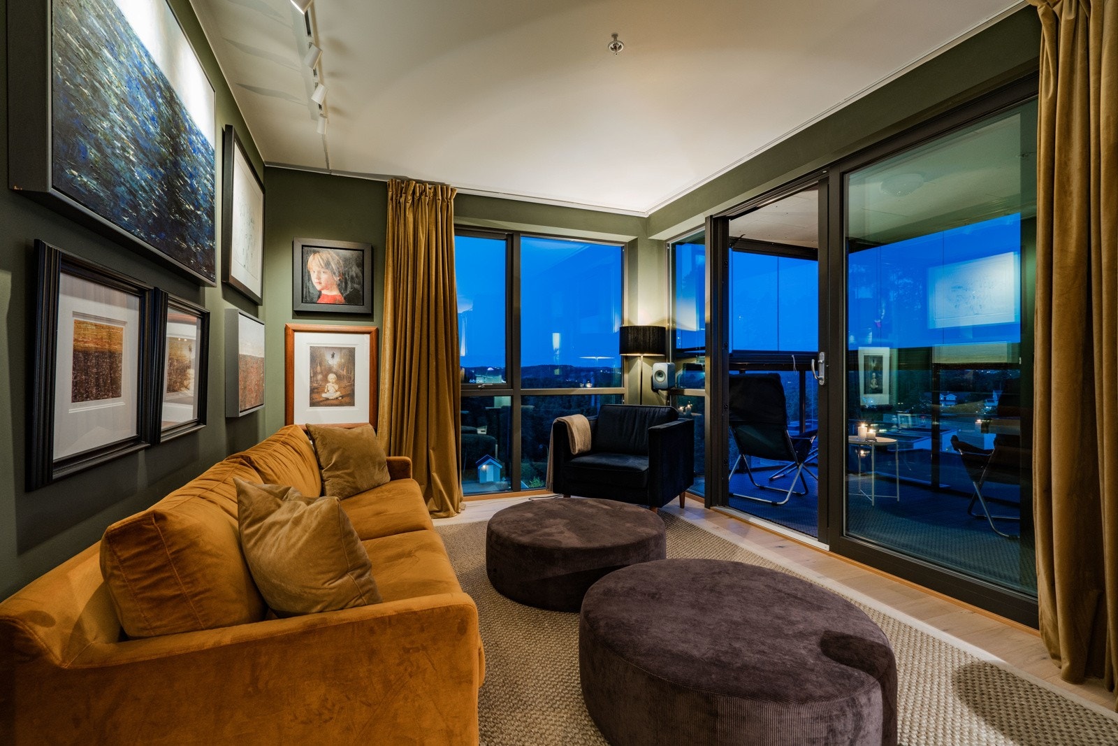 Stue kveldstid Galleribilde