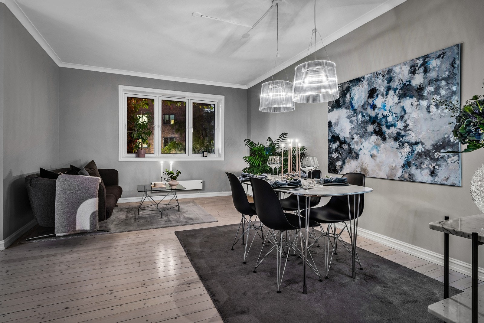 En pen, gjennomgående 3-roms selveierleilighet. Galleribilde