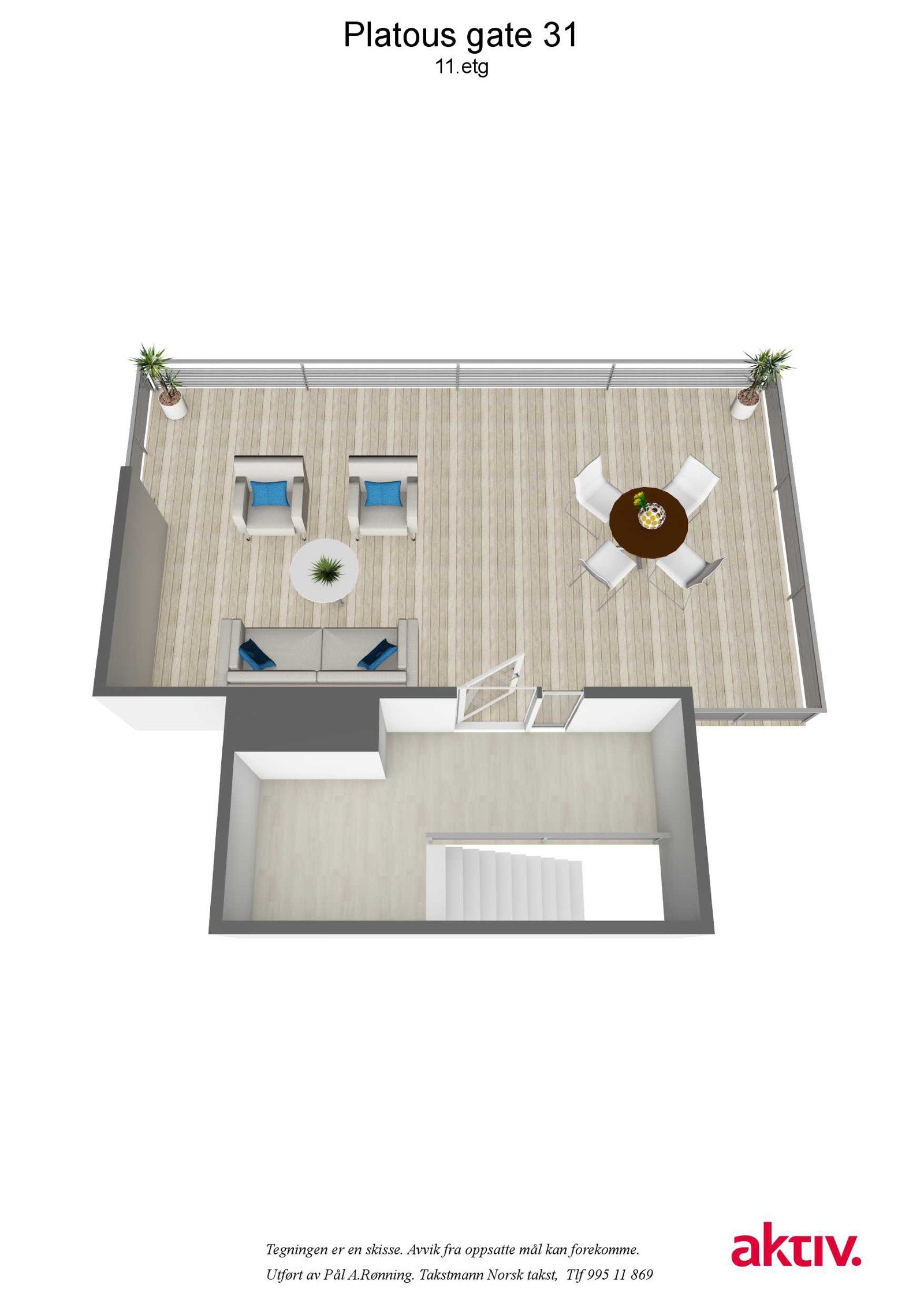 3D plantegning 11.etg Galleribilde