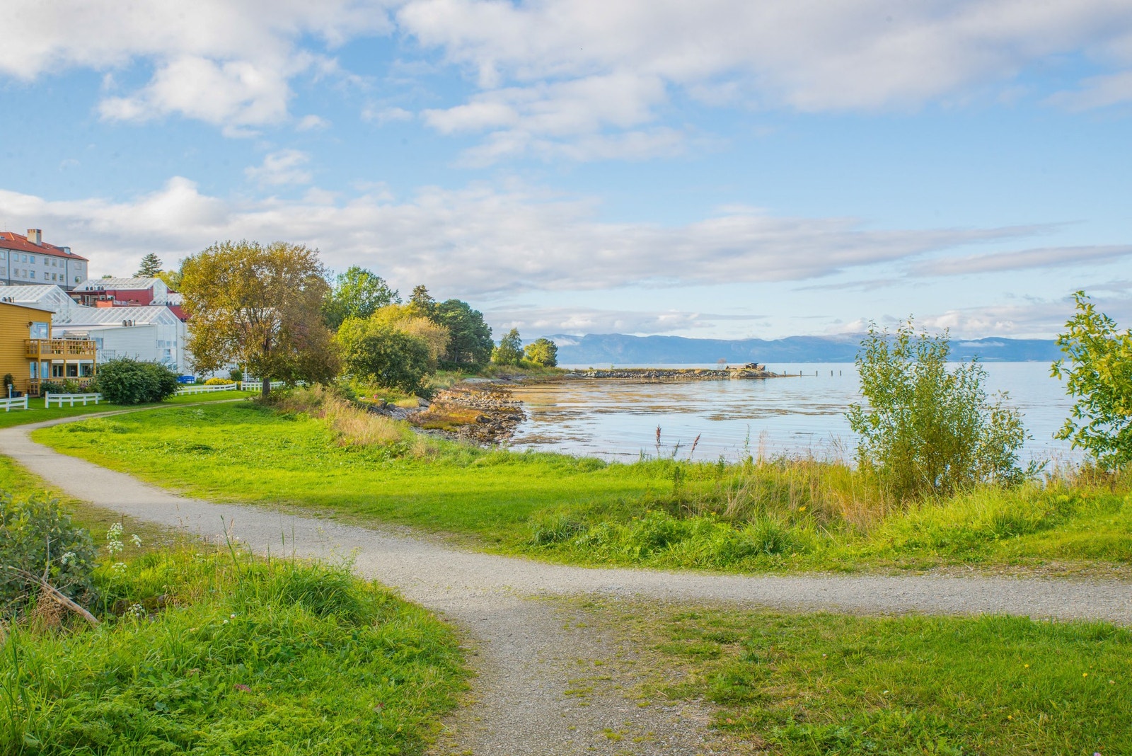 Ladestien går rett forbi Sjøvegen og videre mot Lade. Galleribilde