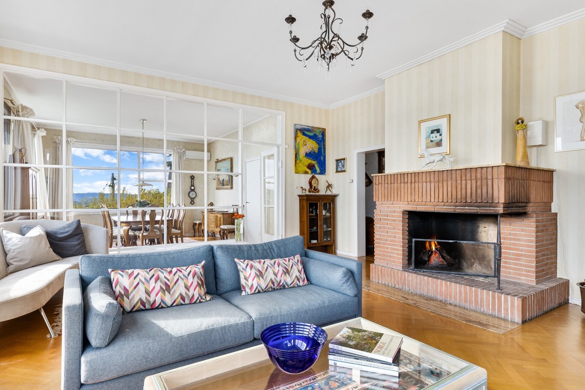 Stue med peis Galleribilde