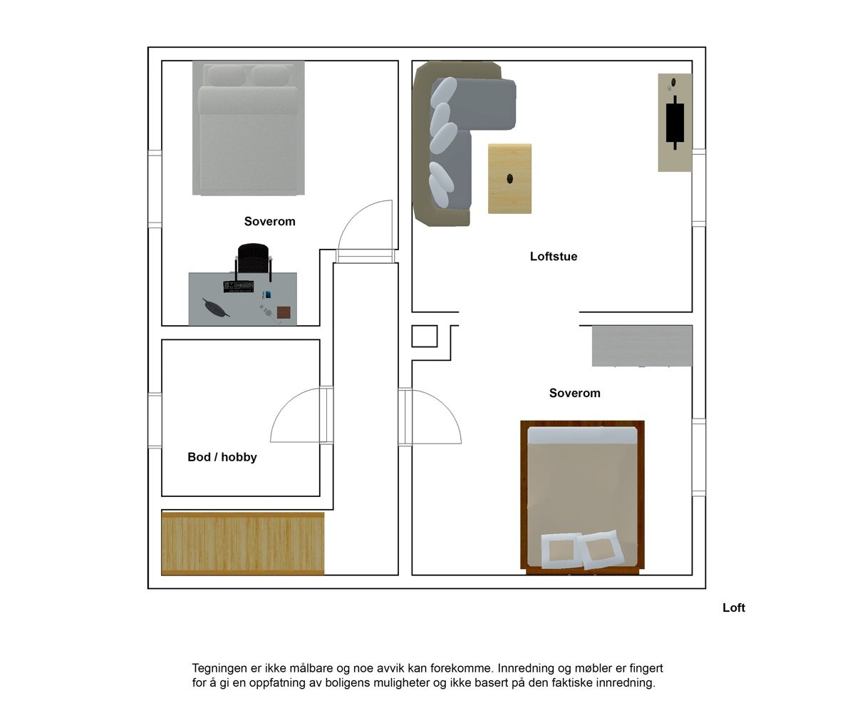 Plantegning loft Galleribilde