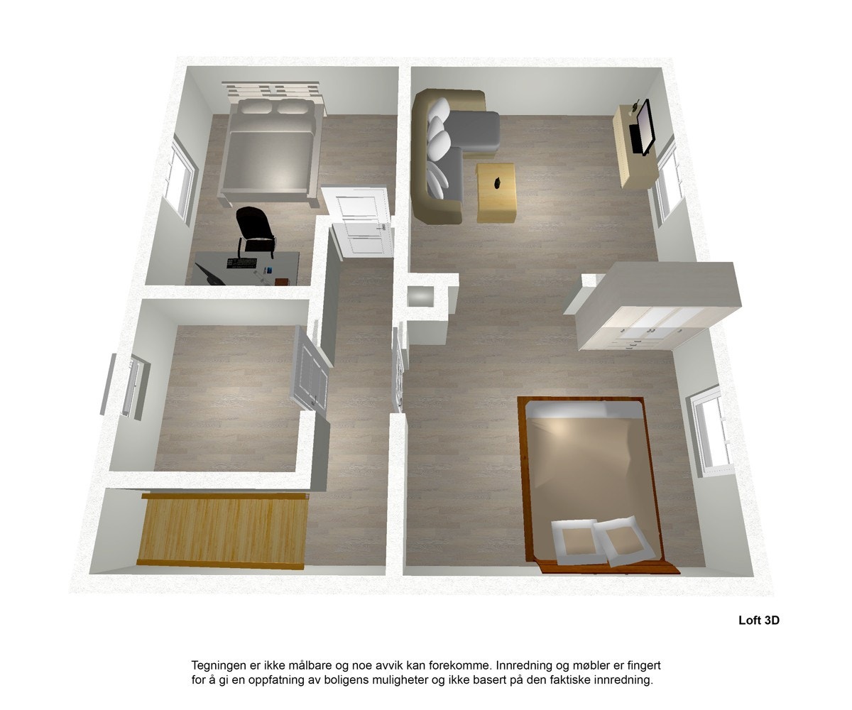 Plantegning loft 3D Galleribilde