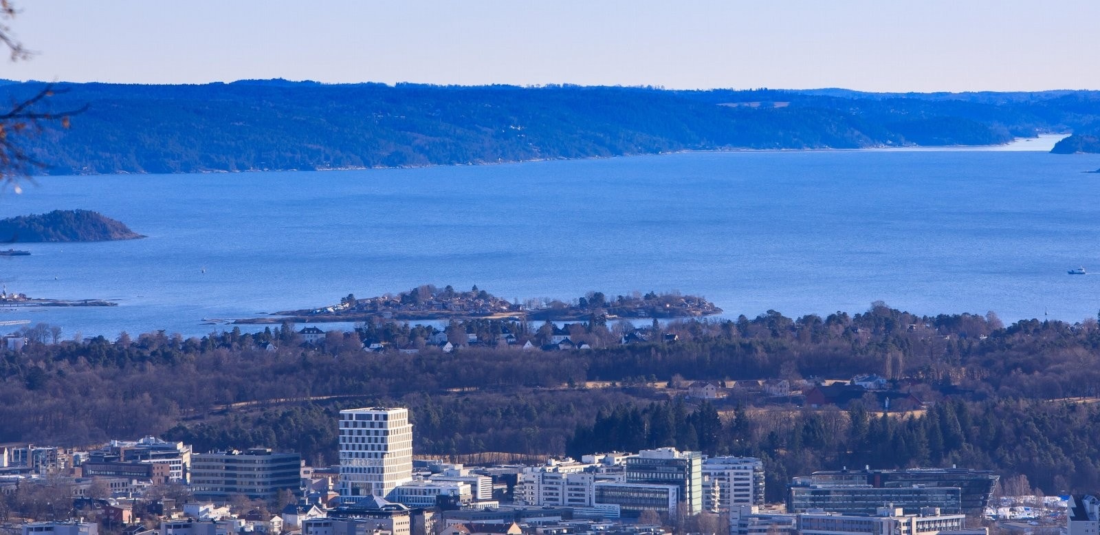 Utsikt mot byen og fjorden Galleribilde