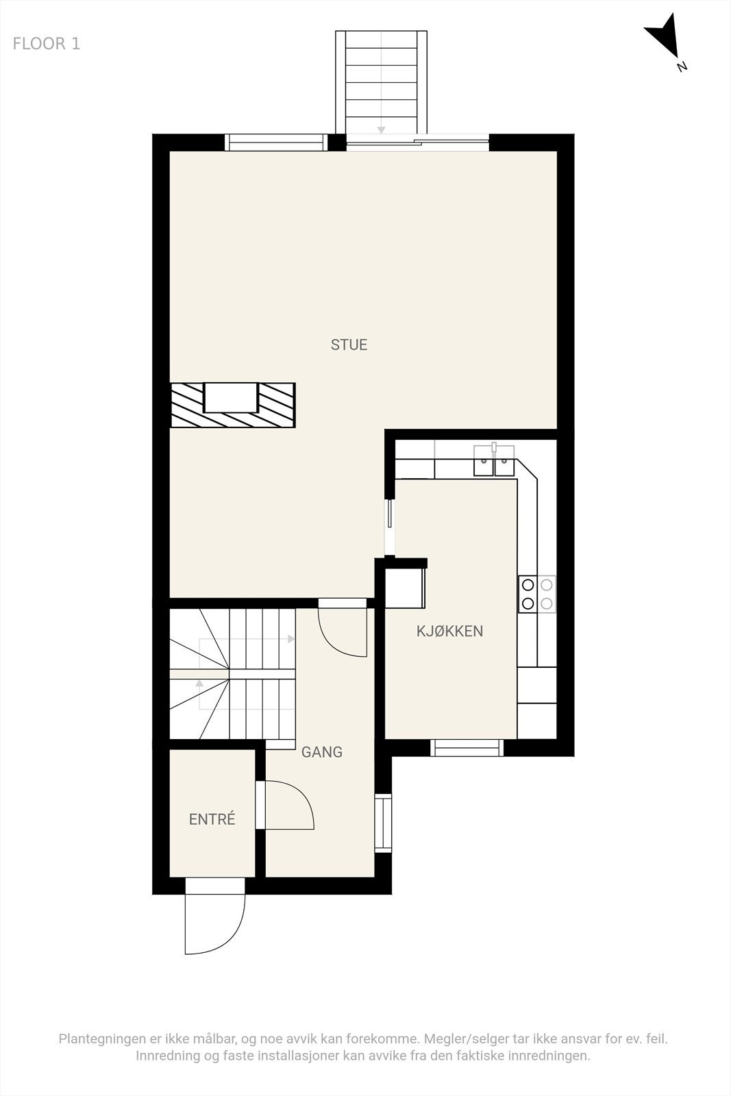 Plantegning 1. etasje Galleribilde