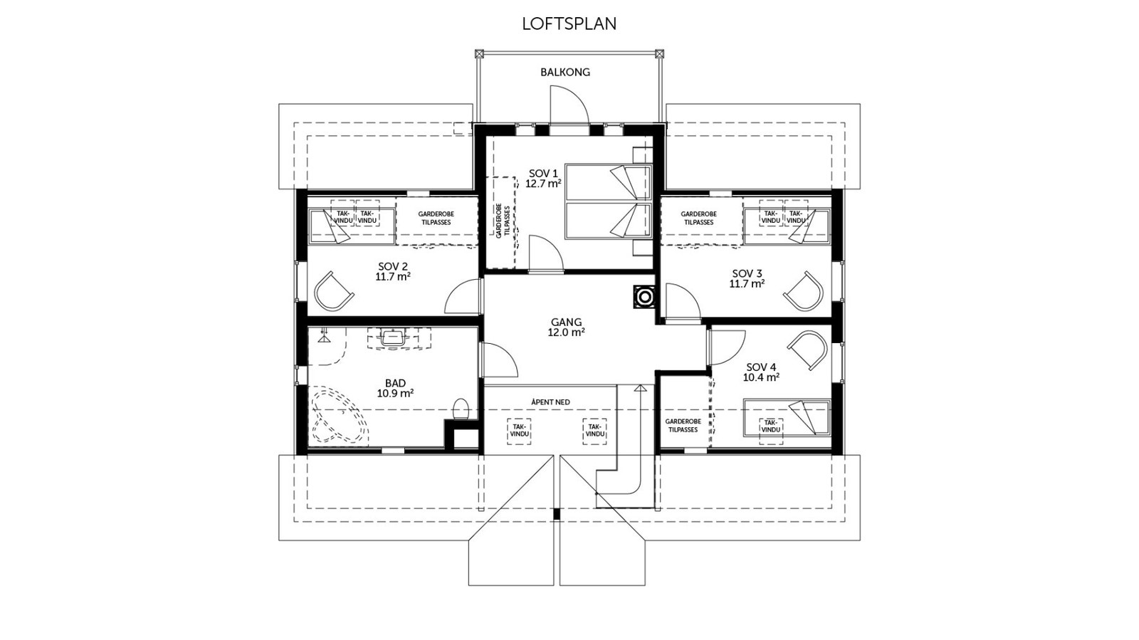 Julistund - plantegning loftsetasje Galleribilde