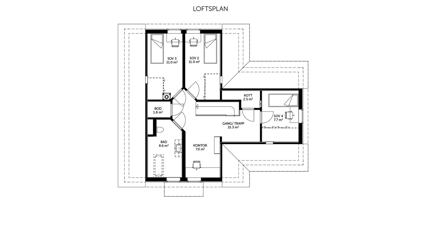 Desemberfryd - plantegning loftsetasje Galleribilde