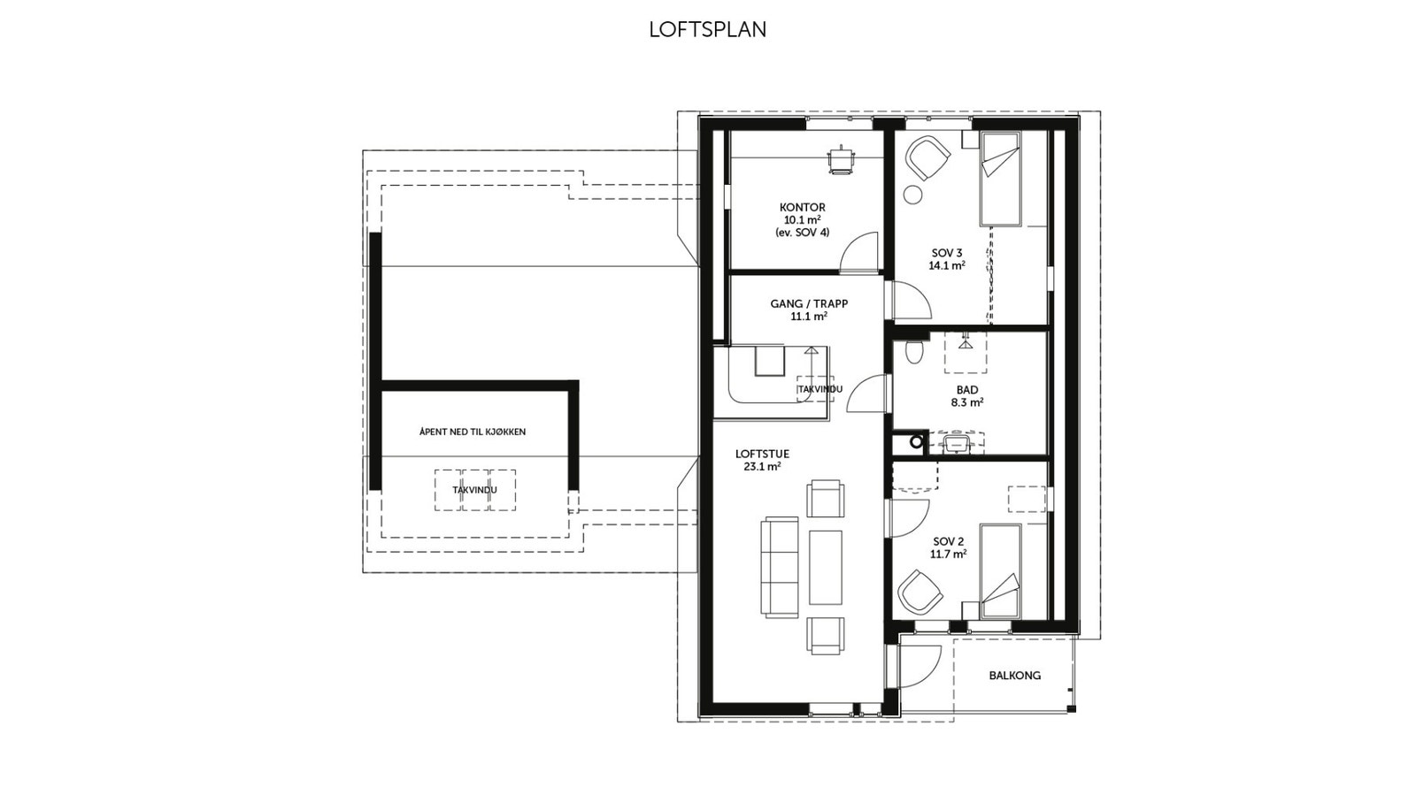 Edli - plantegning loftsetasje Galleribilde