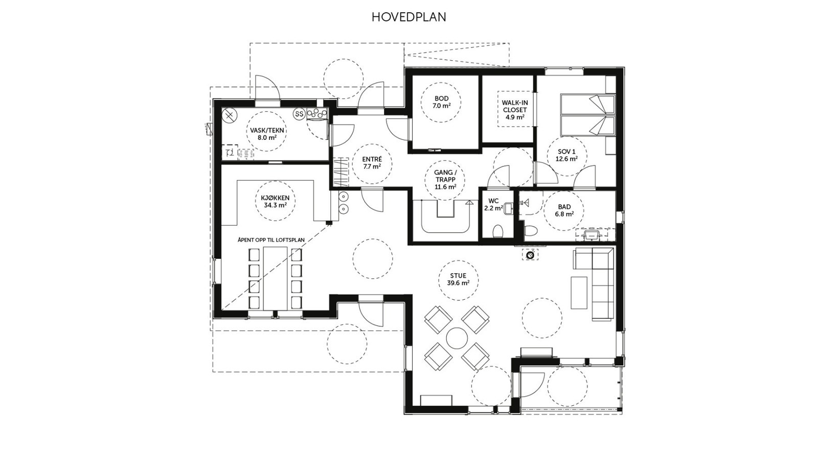 Edli - plantegning hovedplan Galleribilde