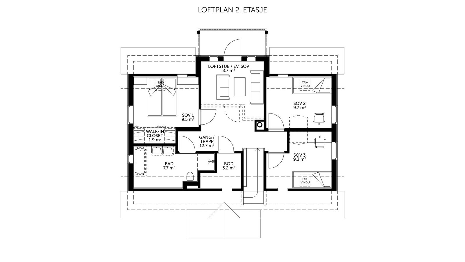 Aprilvår - plantegning loftsetasje Galleribilde