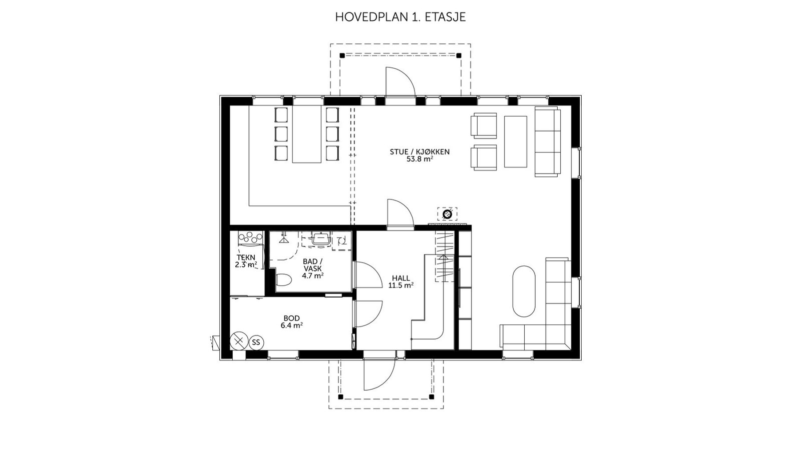 Aprilvår - plantegning hovedplan Galleribilde