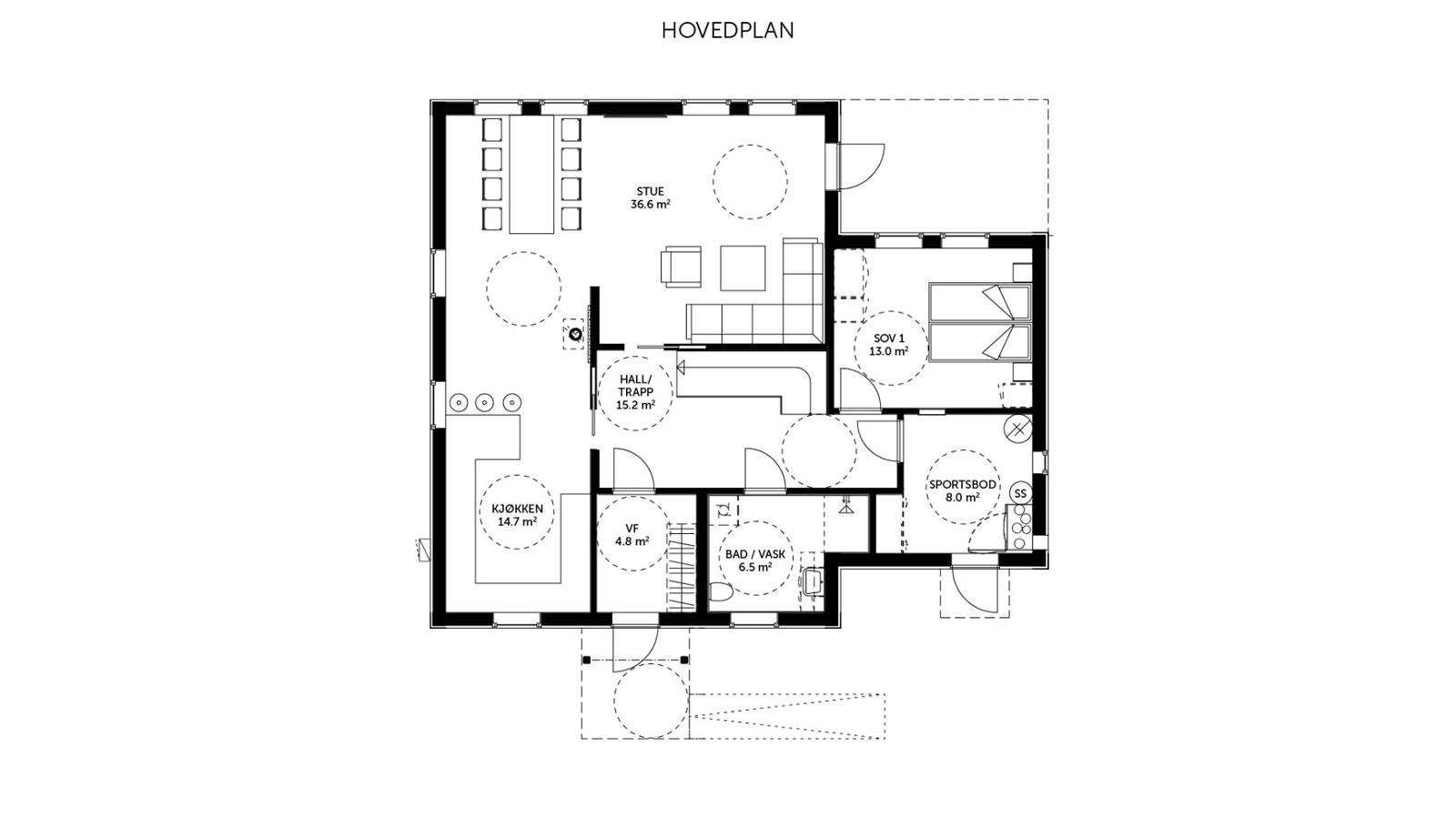 Desemberfryd - plantegning hovedplan Galleribilde