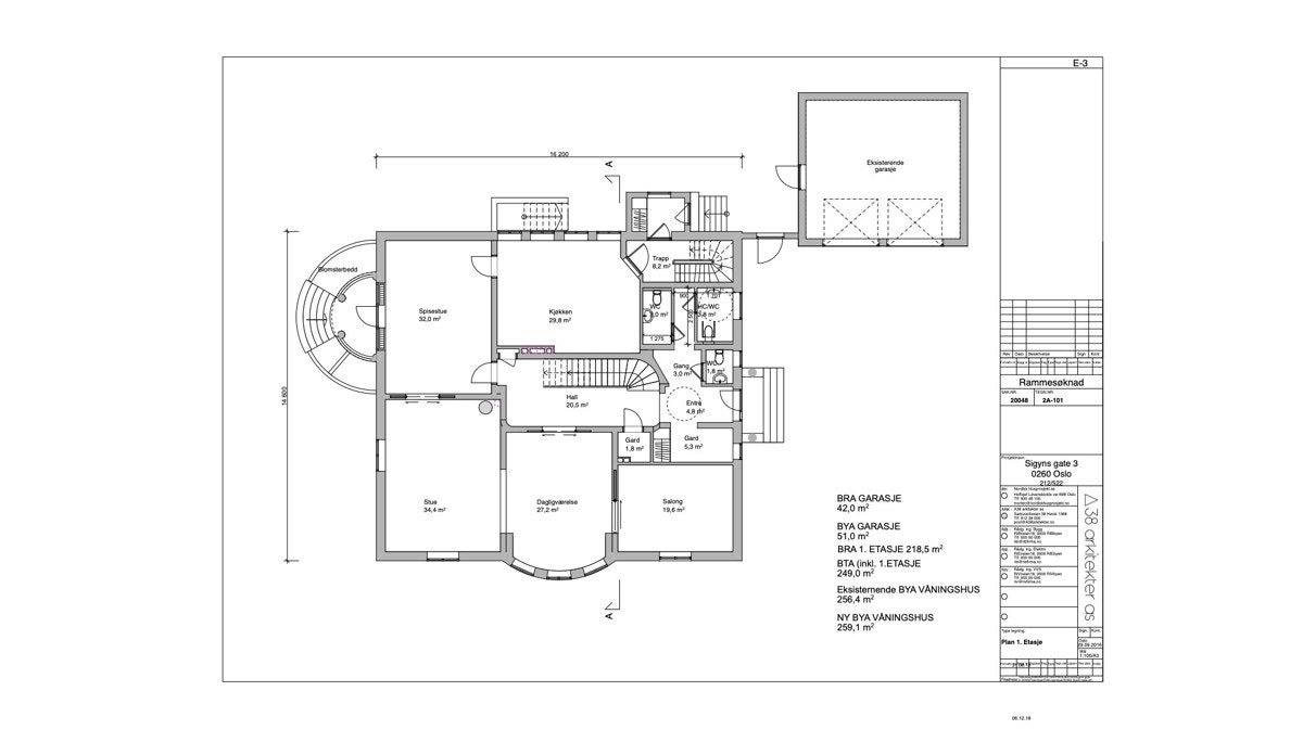 Plantegning 1. etasje Galleribilde