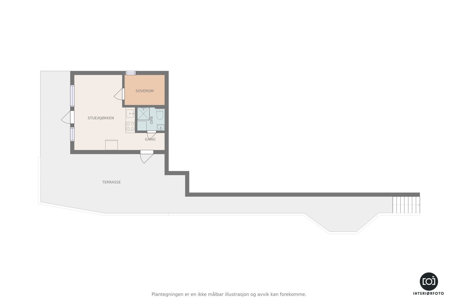 Plantegning utleieleilighet Galleribilde