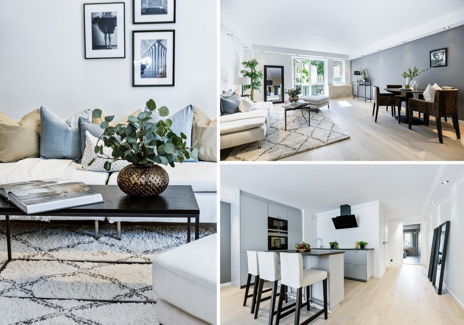 Leiligheten har nymalte overflater, lekkert parkett på gulv, og downlights i himling. Galleribilde