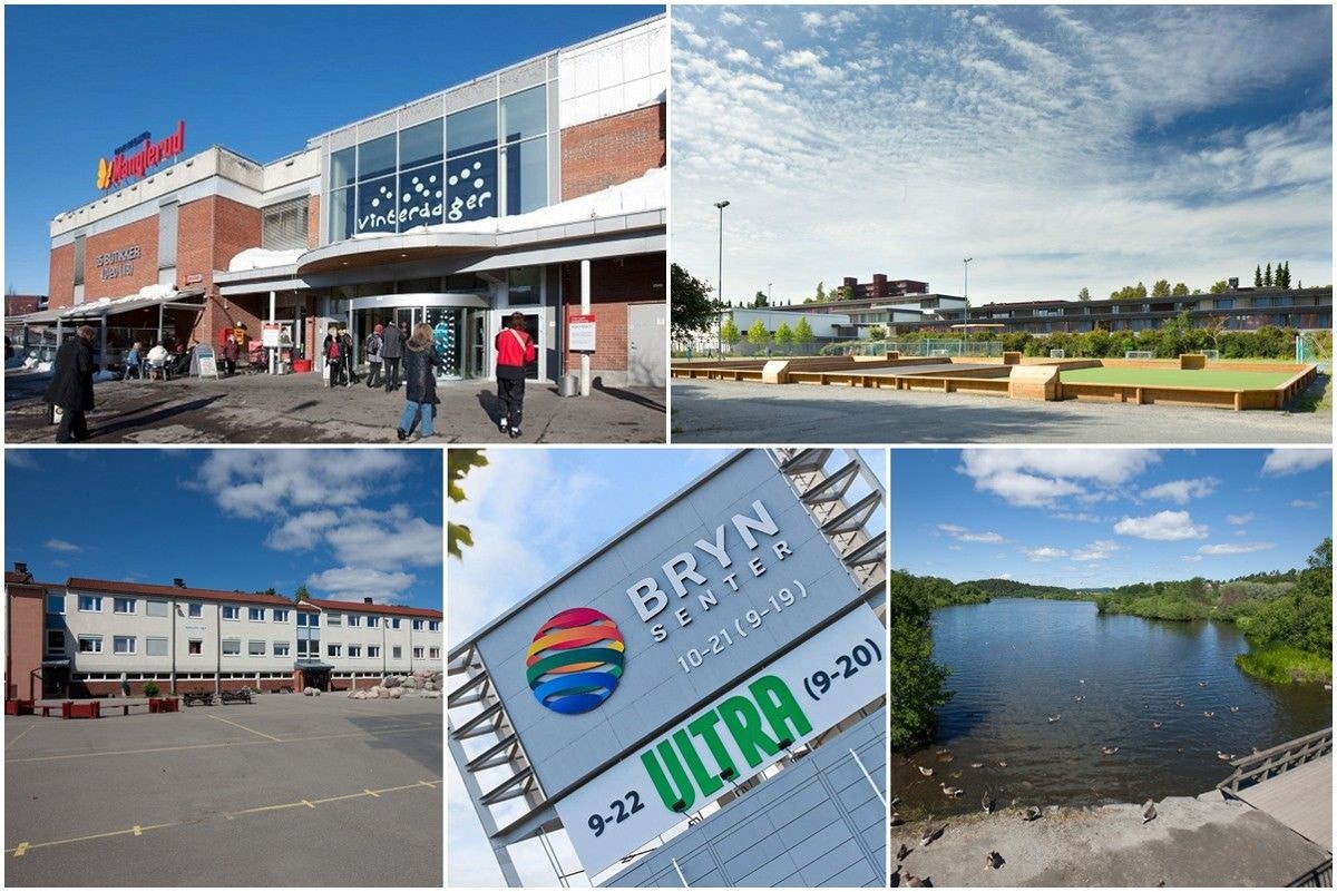 Kort vei til T-bane, buss, Manglerud senter, Bryn senter, søndagsåpne matbutikker, treningssentre, barnehager, skoler m.m. Galleribilde