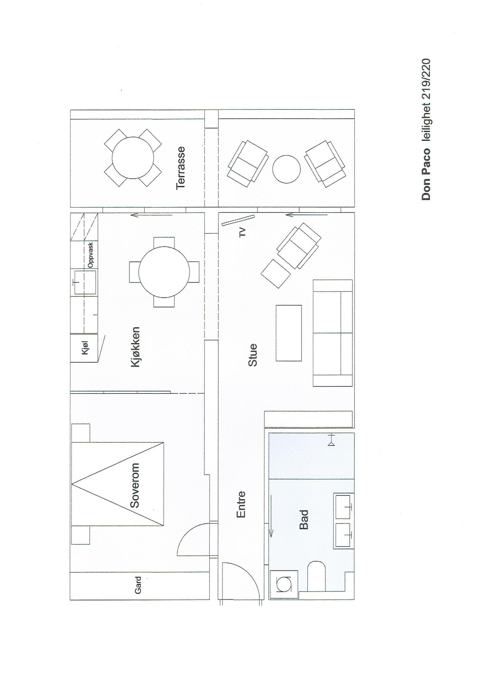 Plantegning over leilighet Galleribilde