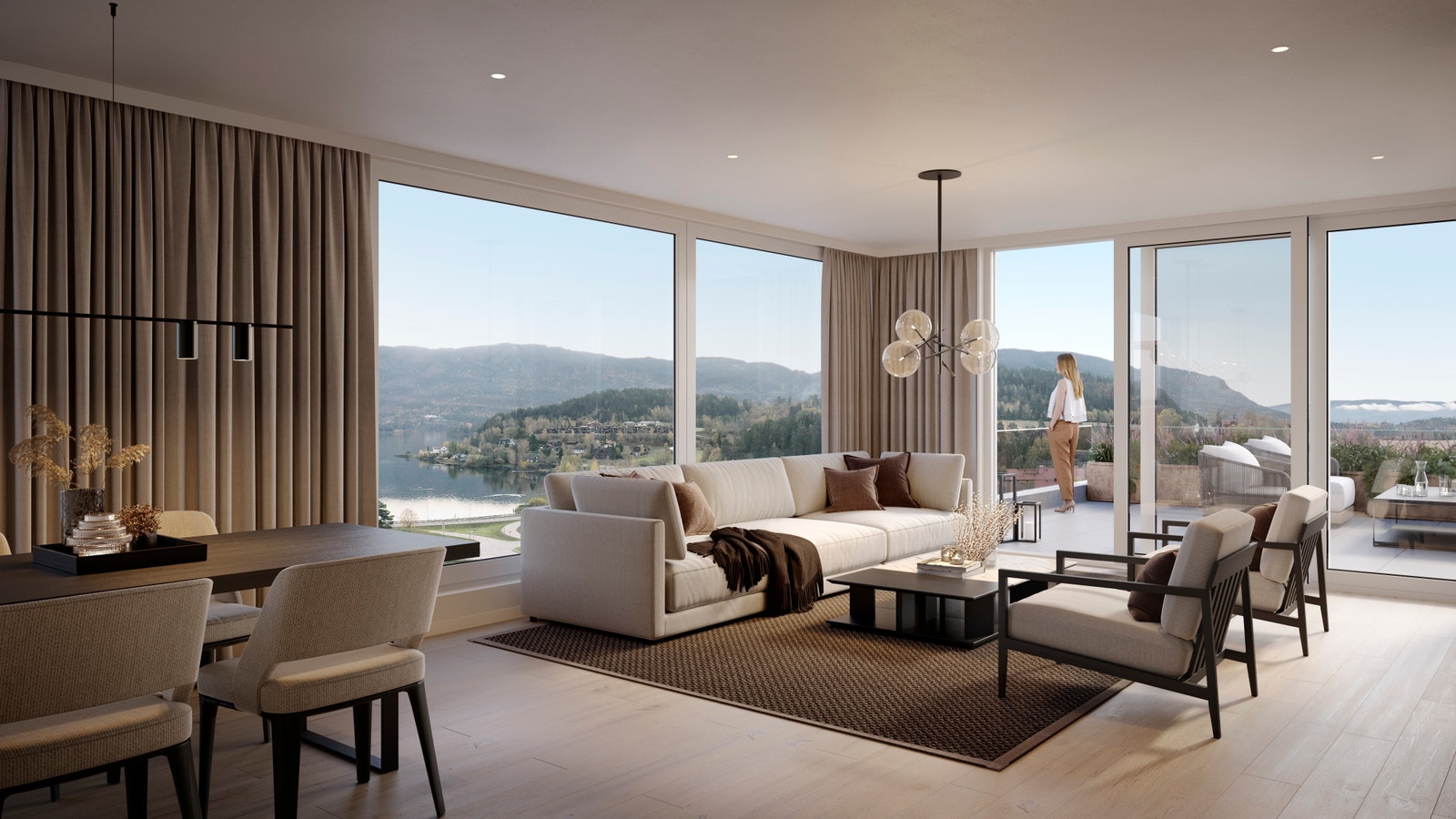 Illustrasjon penthouse leilighet Galleribilde