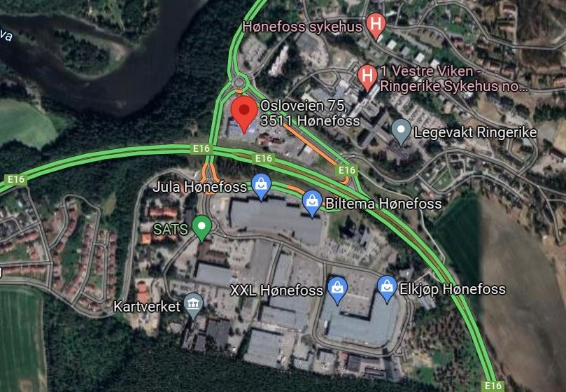 God beliggenhet rett ved Hvervenmoen og E16 Galleribilde