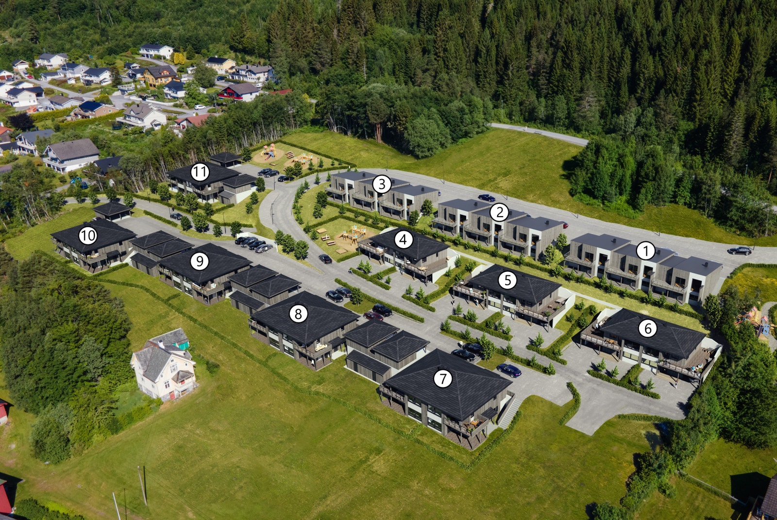 Leilegheitene som er straks er klar til innflytting ligg nede i bygg 9 Galleribilde