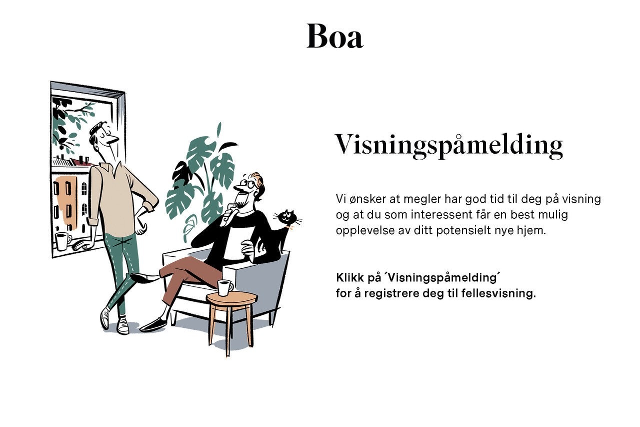 Klikk på ´Visningspåmelding´for å registrere deg til visning. Galleribilde
