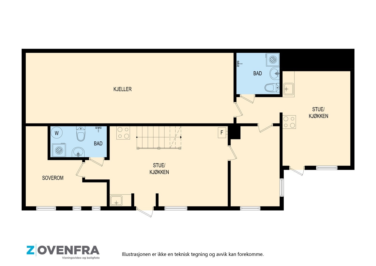 Plantegning underetasje. Galleribilde