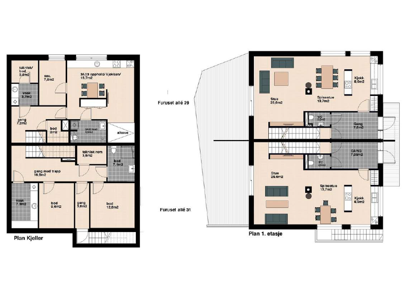 Plantegning Furuset Allé 29. Galleribilde