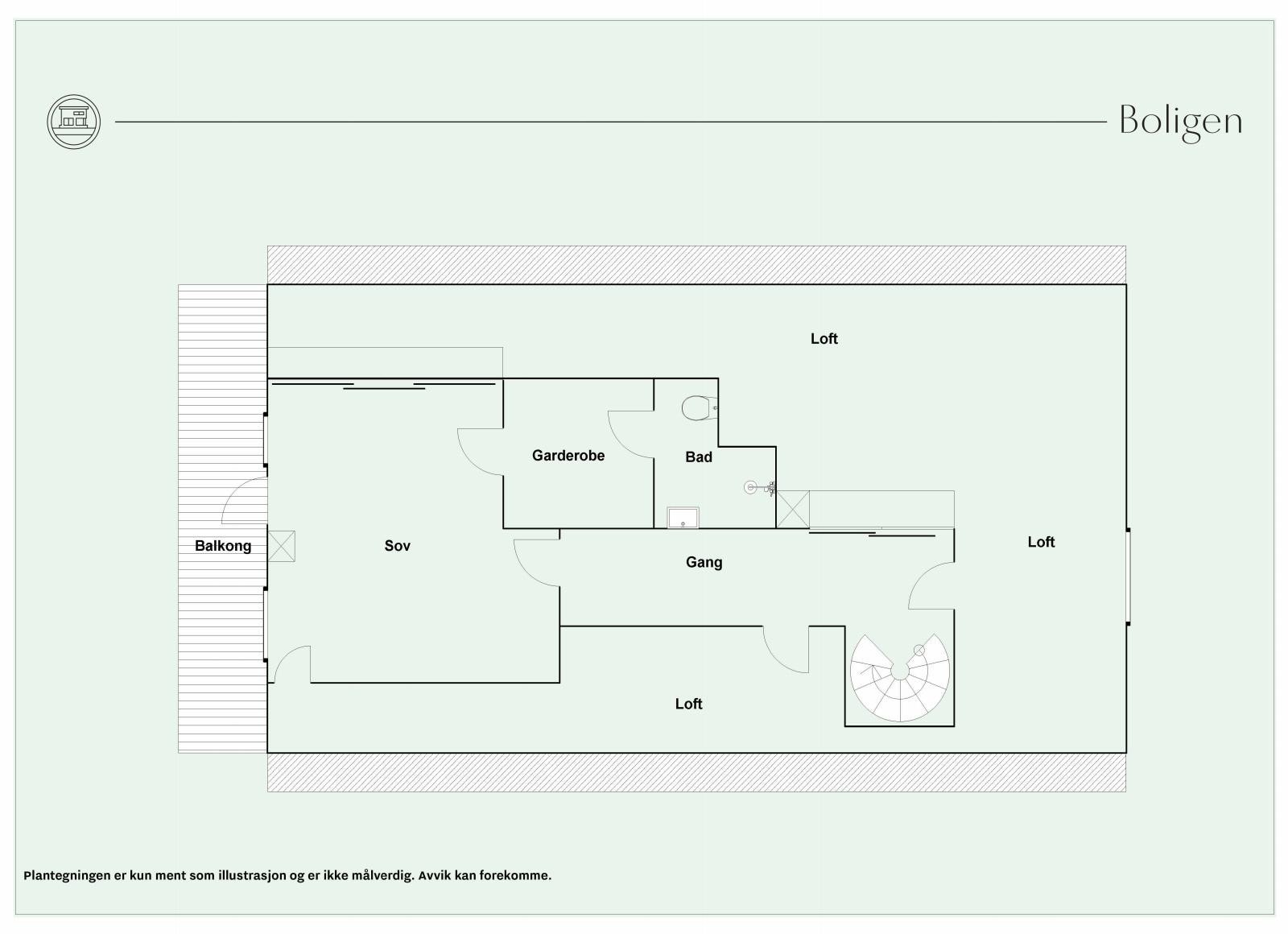 Plantegning loft Galleribilde