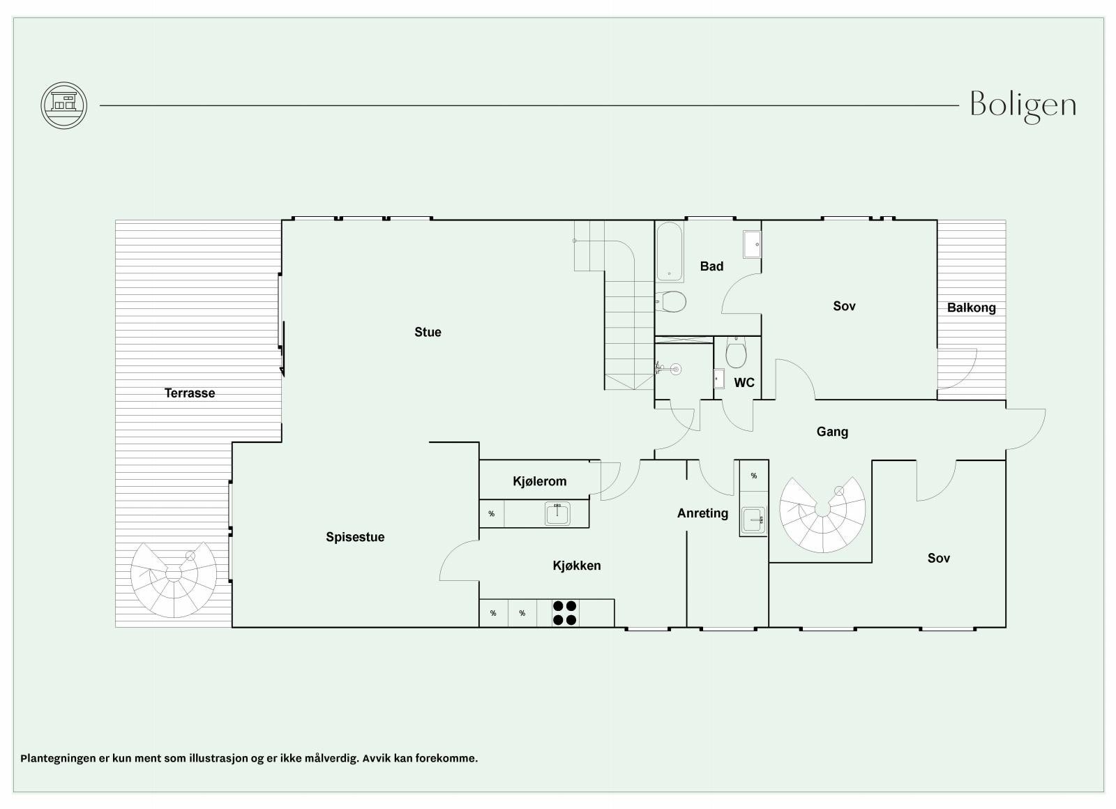 Plantegning 1. etasje Galleribilde
