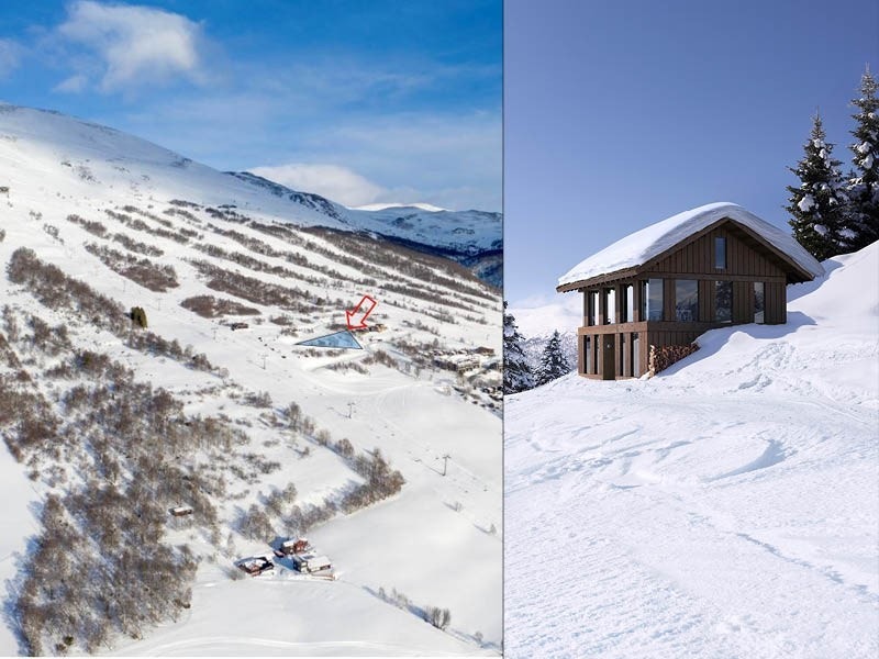 Skihytte tilpasset skrå tomter - midt i alpinbakken på Oppdal! Galleribilde