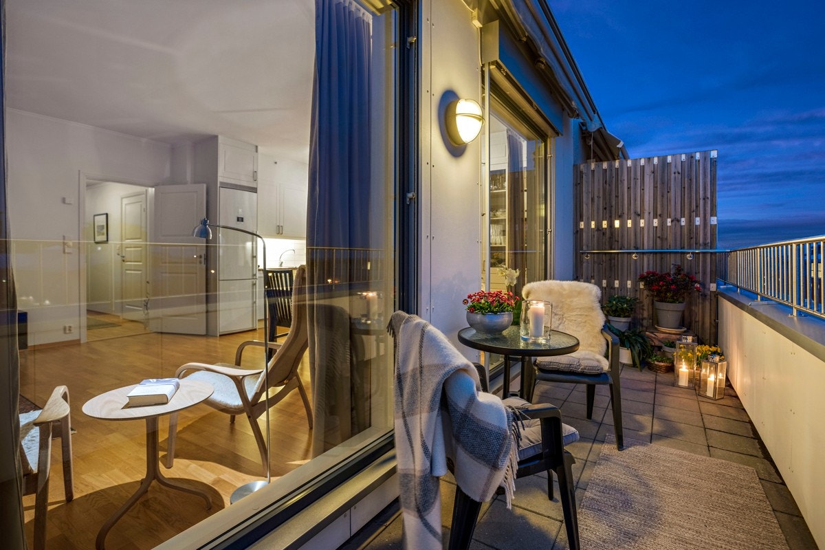 Verandaen er inntrukket, så her sitter du skjermet Galleribilde