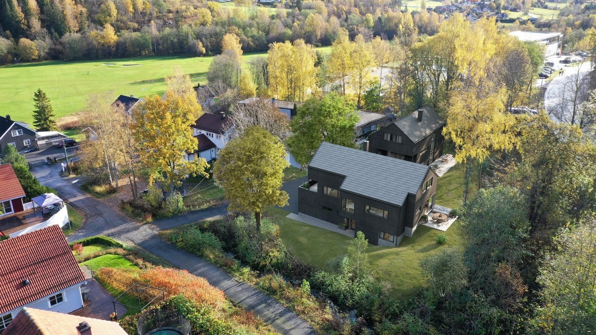 Husene som det er gitt rammetillatelse til er tegnet av Ramsfjell arkitekter- Illustrasjonsfoto- avvik kan forekomme. Galleribilde
