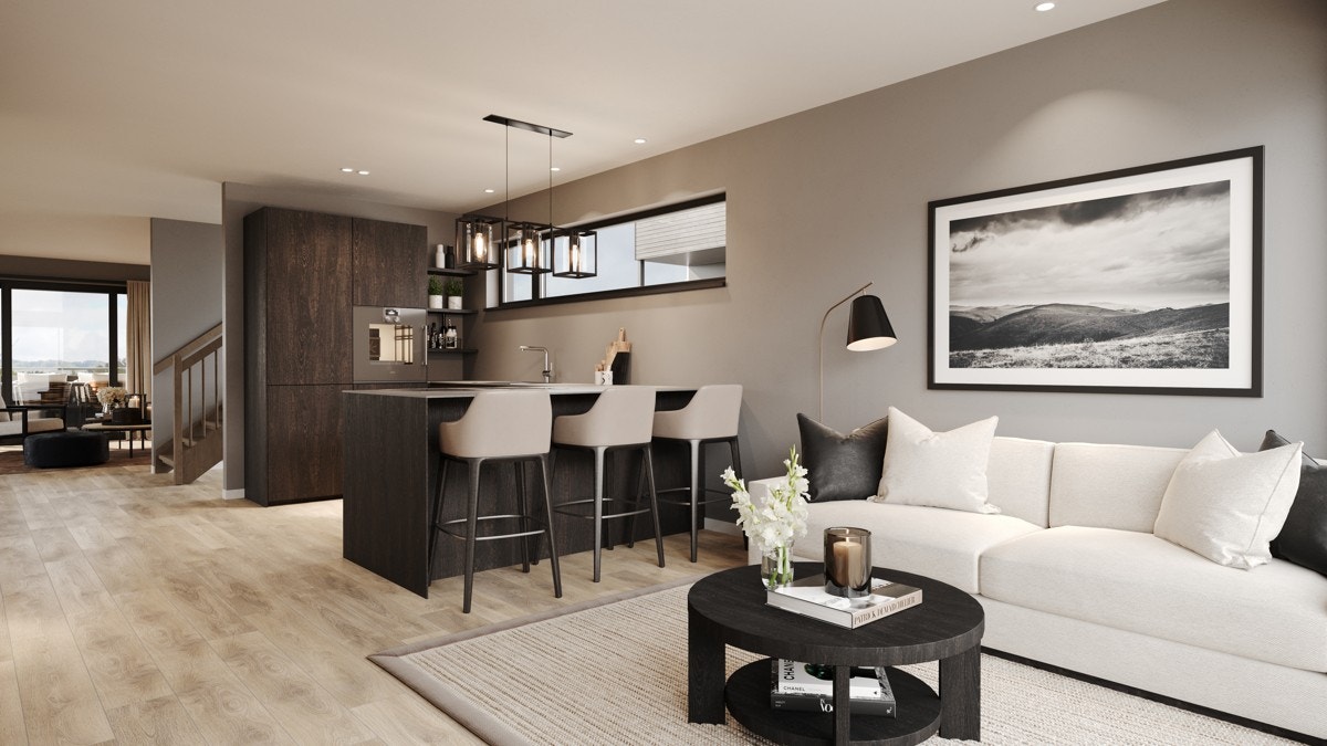 Fra kjøkken og stue 1.etg. Illustrasjonsfoto- avvik kan forekomme. Galleribilde