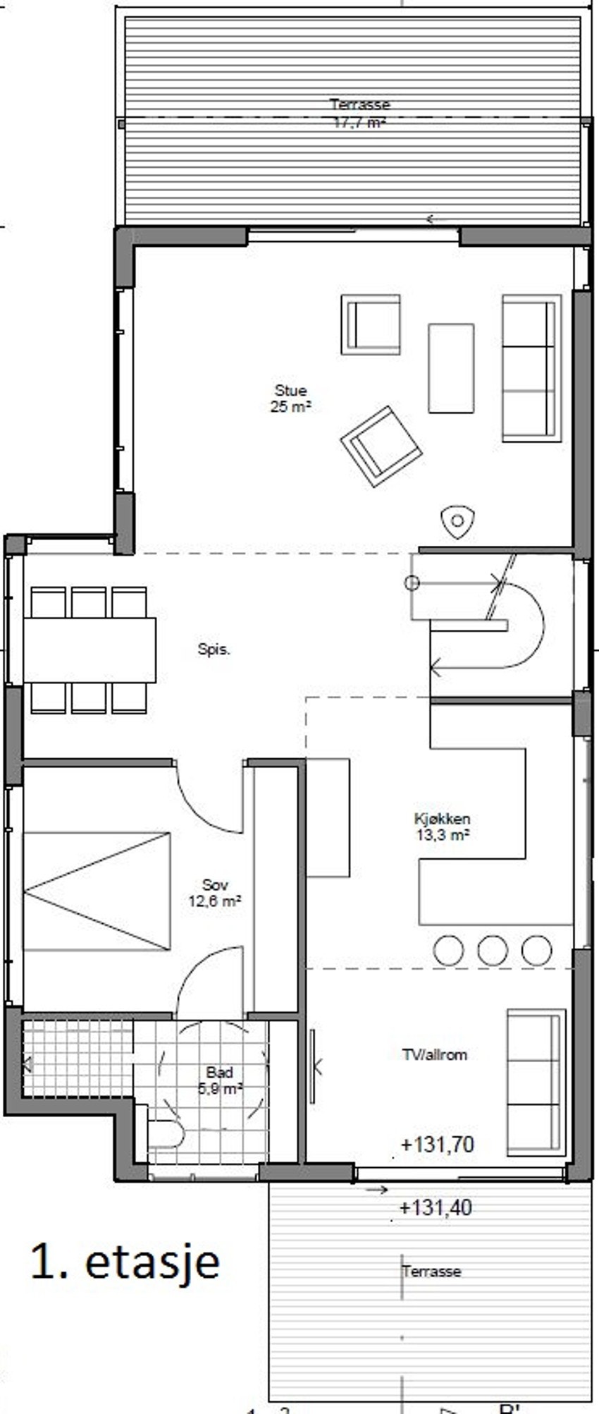 Plantegning 7B - 1.etg. Galleribilde
