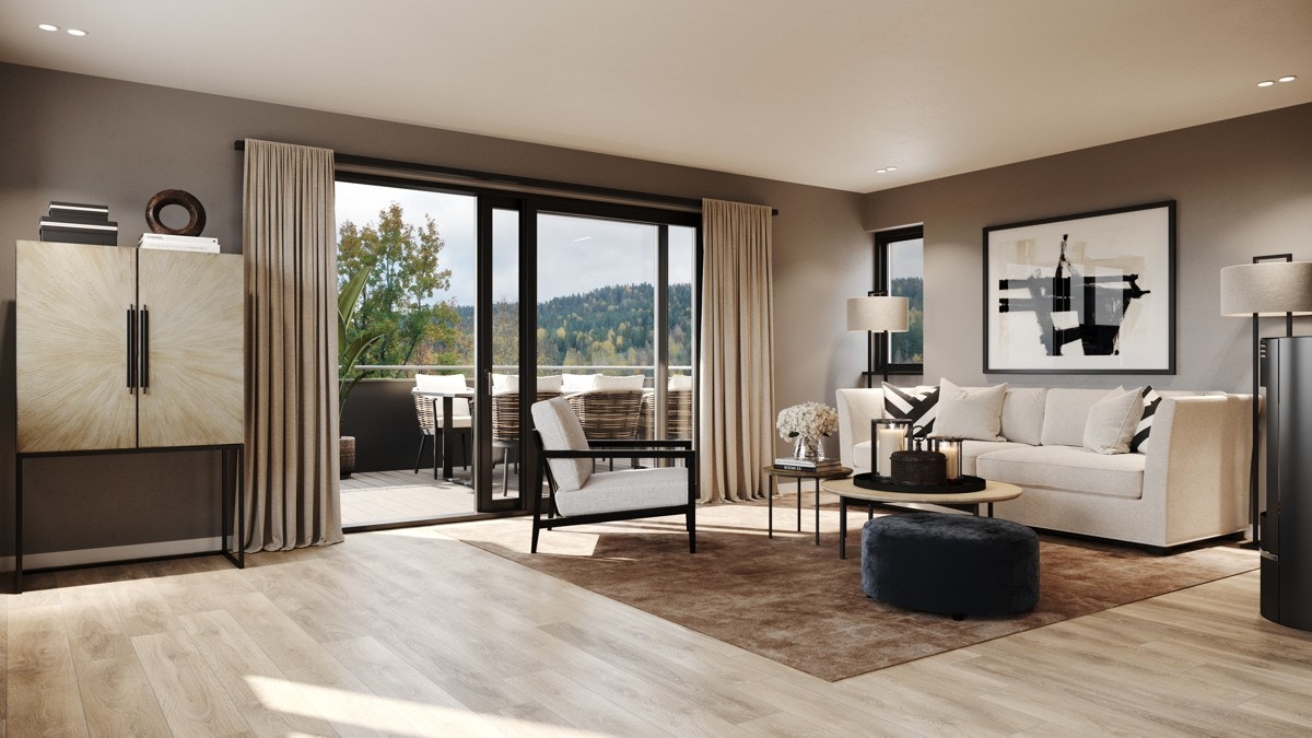 I 1.etg. er det utgang til 2 solrike terrasser Illustrasjonsfoto- avvik kan forekomme. Galleribilde