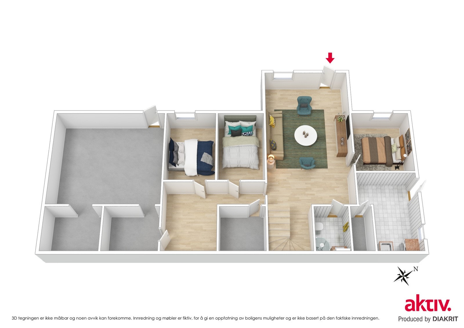 Plantegning underetasje. Galleribilde