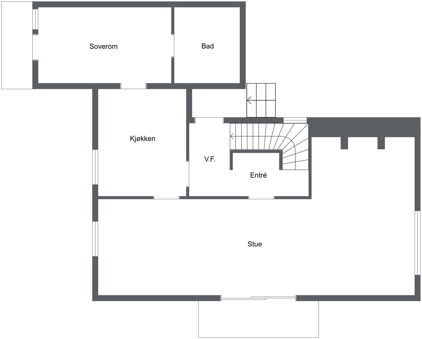 Plantegning 1.etasje Galleribilde