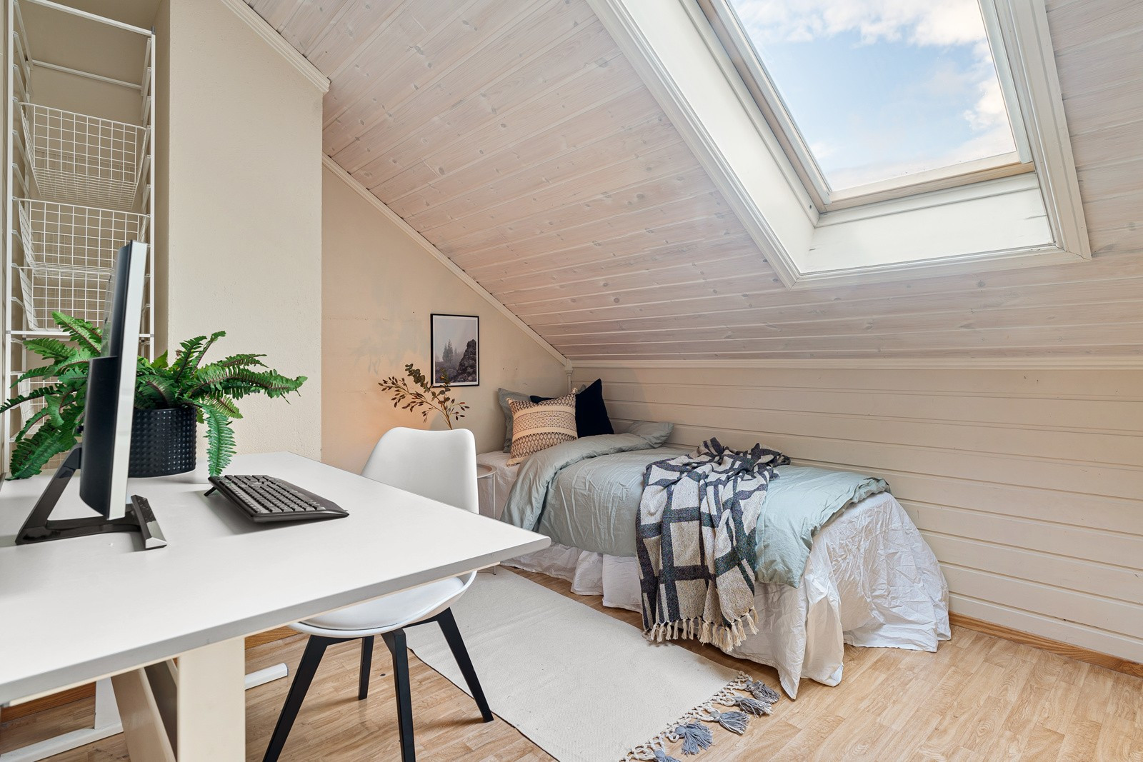 Arbeidsrommet er i dag innredet som soverom