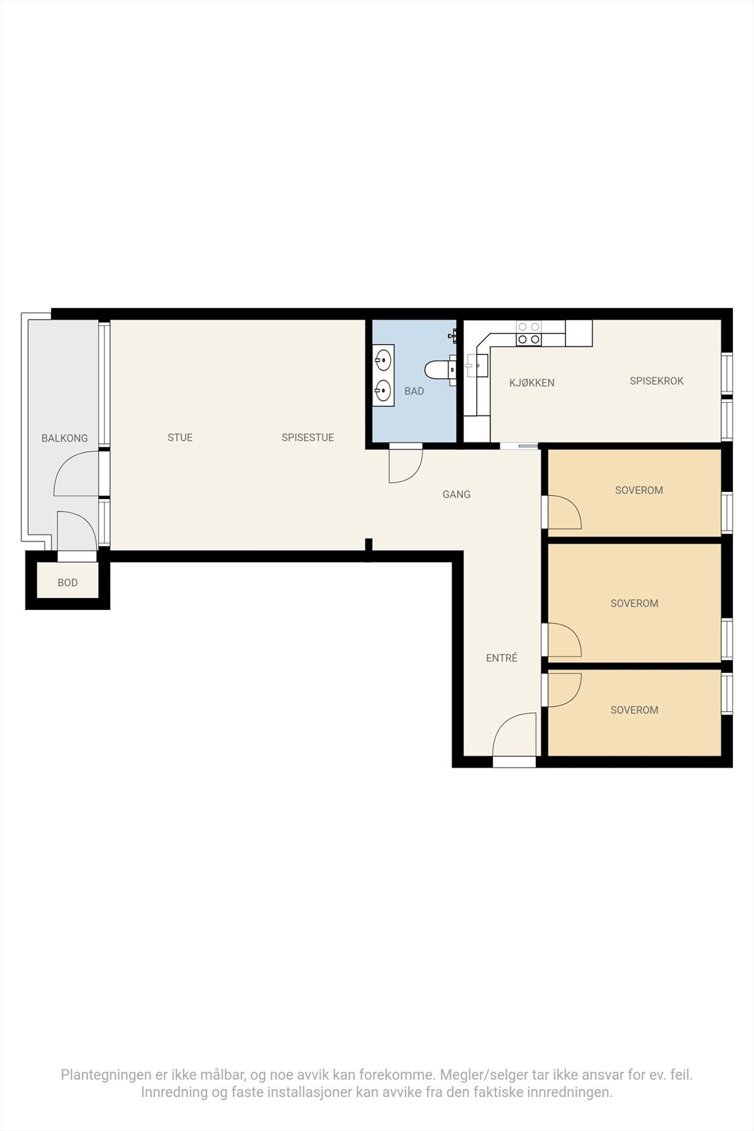 Plantegning. Si i fra på visning om du trenger mål! Galleribilde