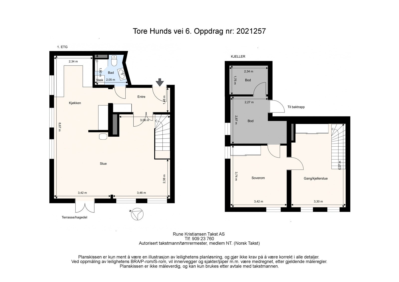 Plantegning for begge etasjene. Galleribilde