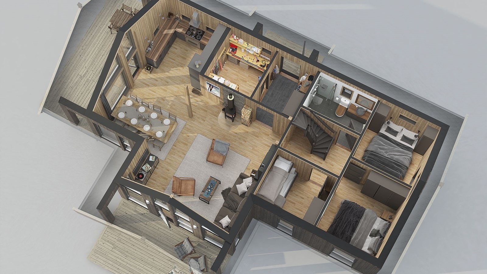 Plantegning av hovedplan for Saltdalshytta Bergstua Galleribilde