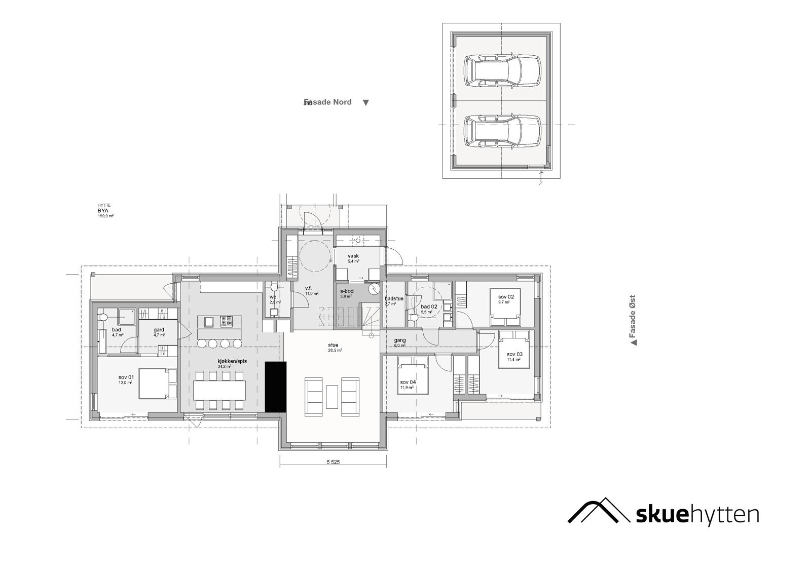 Hovedplan + garasje Galleribilde