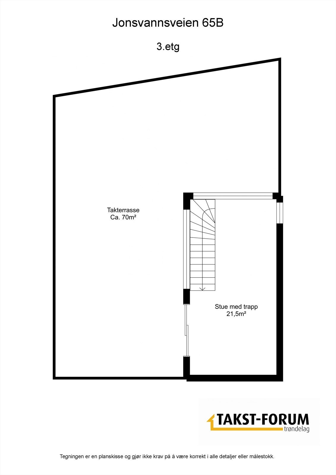 Planskisse med areal 3. etasje. Galleribilde