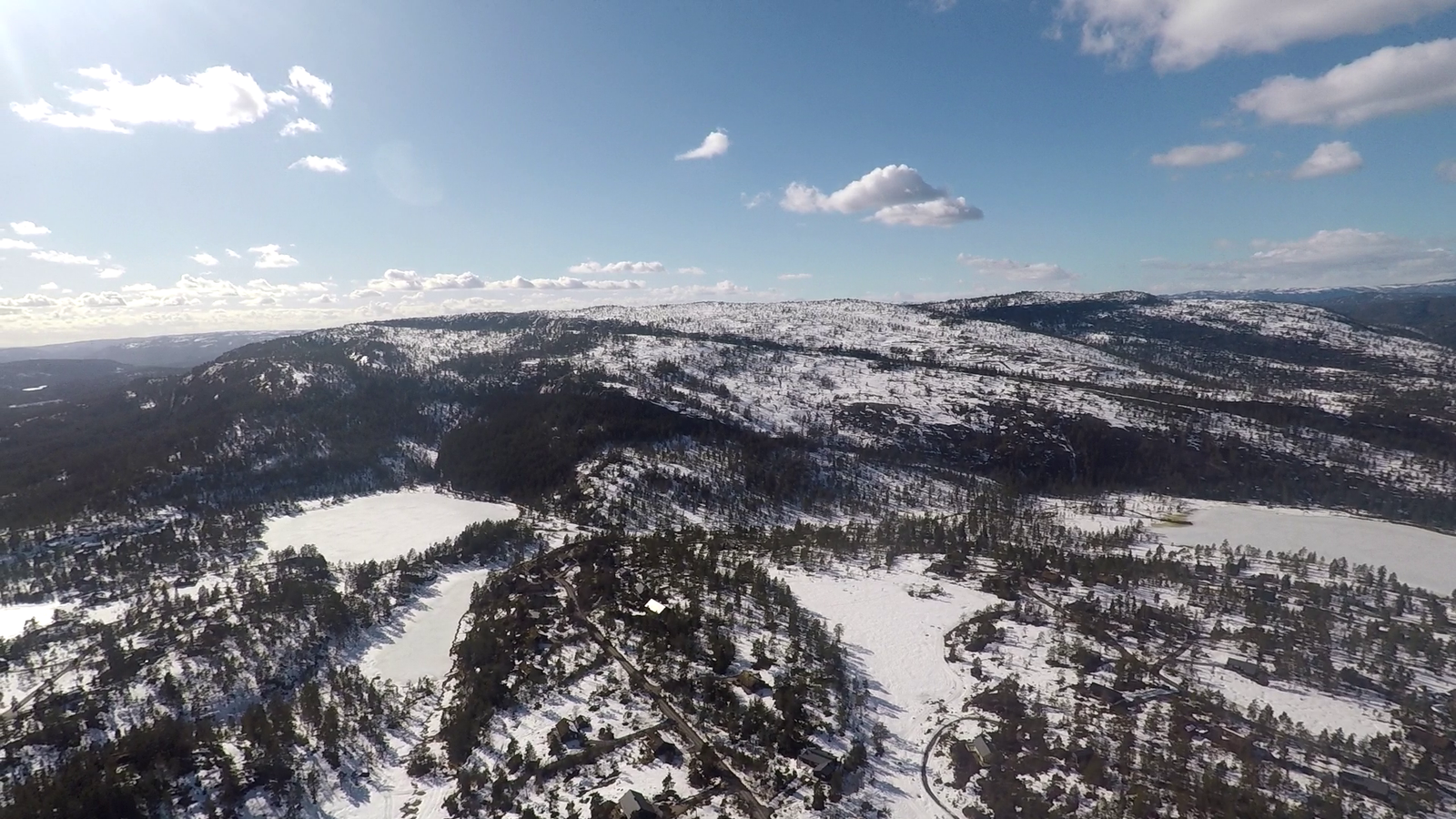 oversiktsbilde over hyttefeltet i mot Havrefjell Galleribilde
