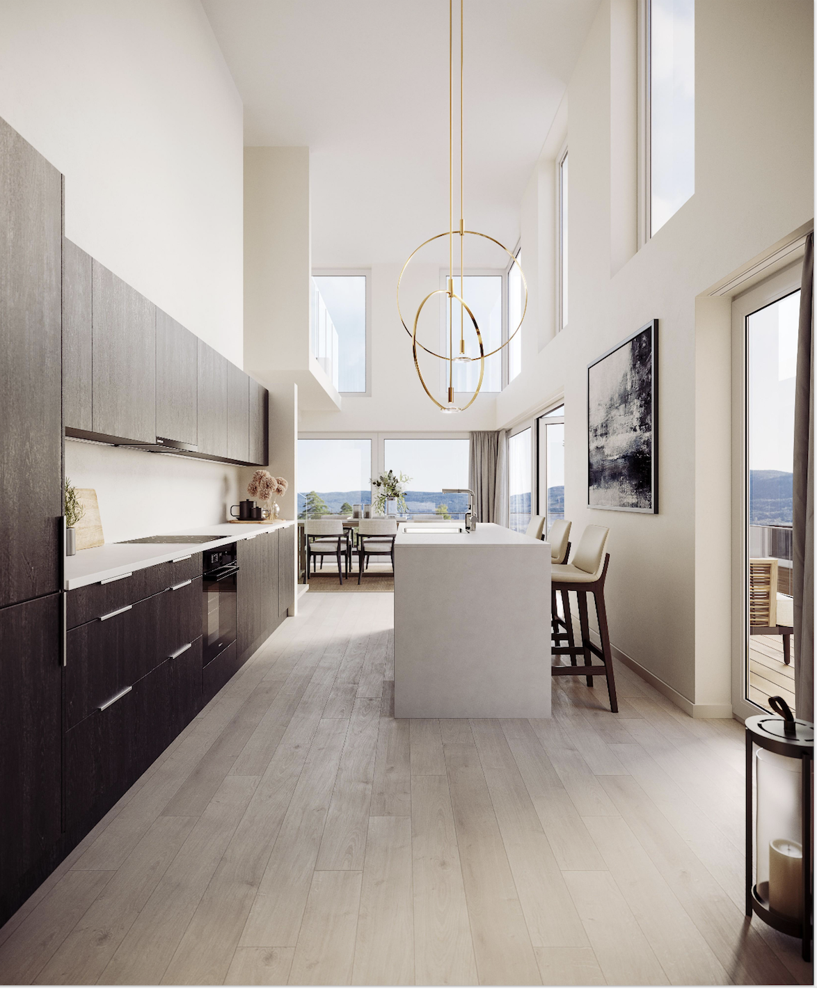 Illustrasjon penthouse leilighet. Galleribilde