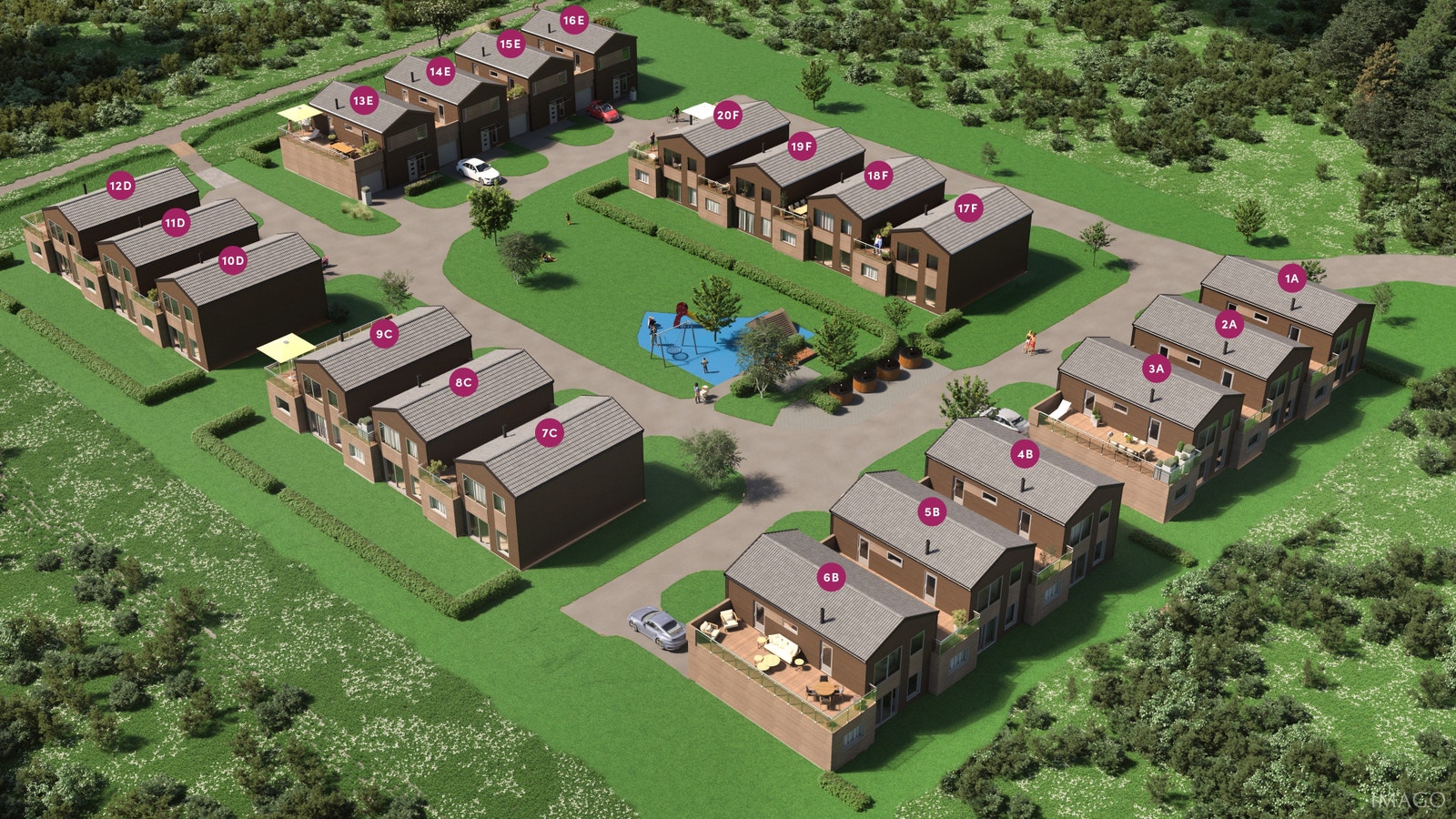 Husene med seksjonsnummer Galleribilde