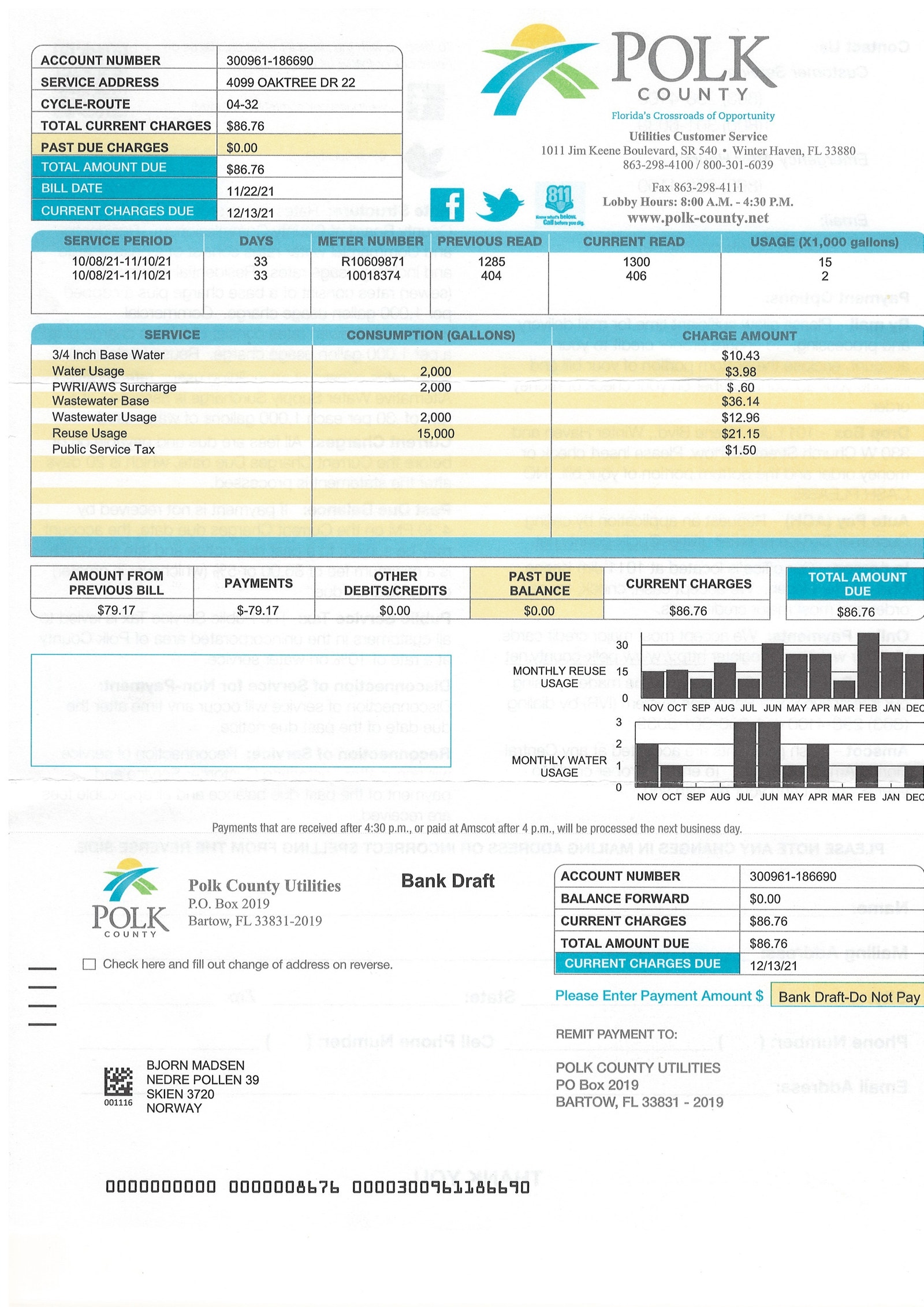 Dokumentasjon på eierforhold (kommunal vann regning). Galleribilde