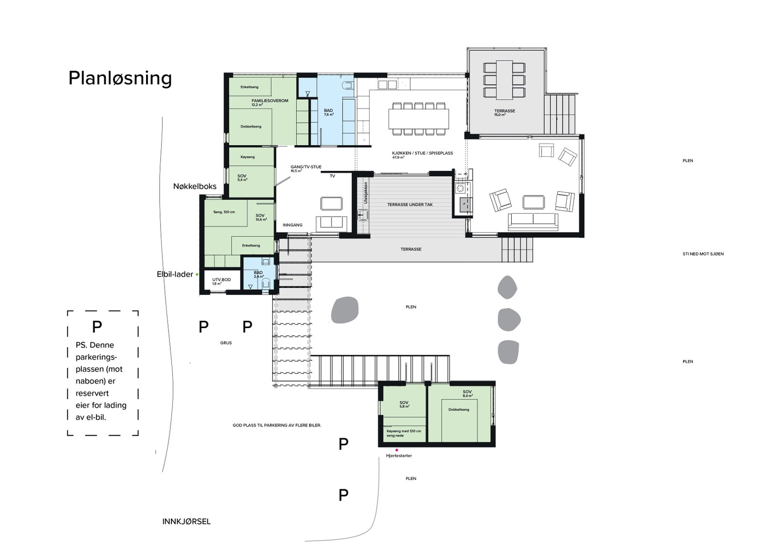 Planløsning fra hytta Galleribilde