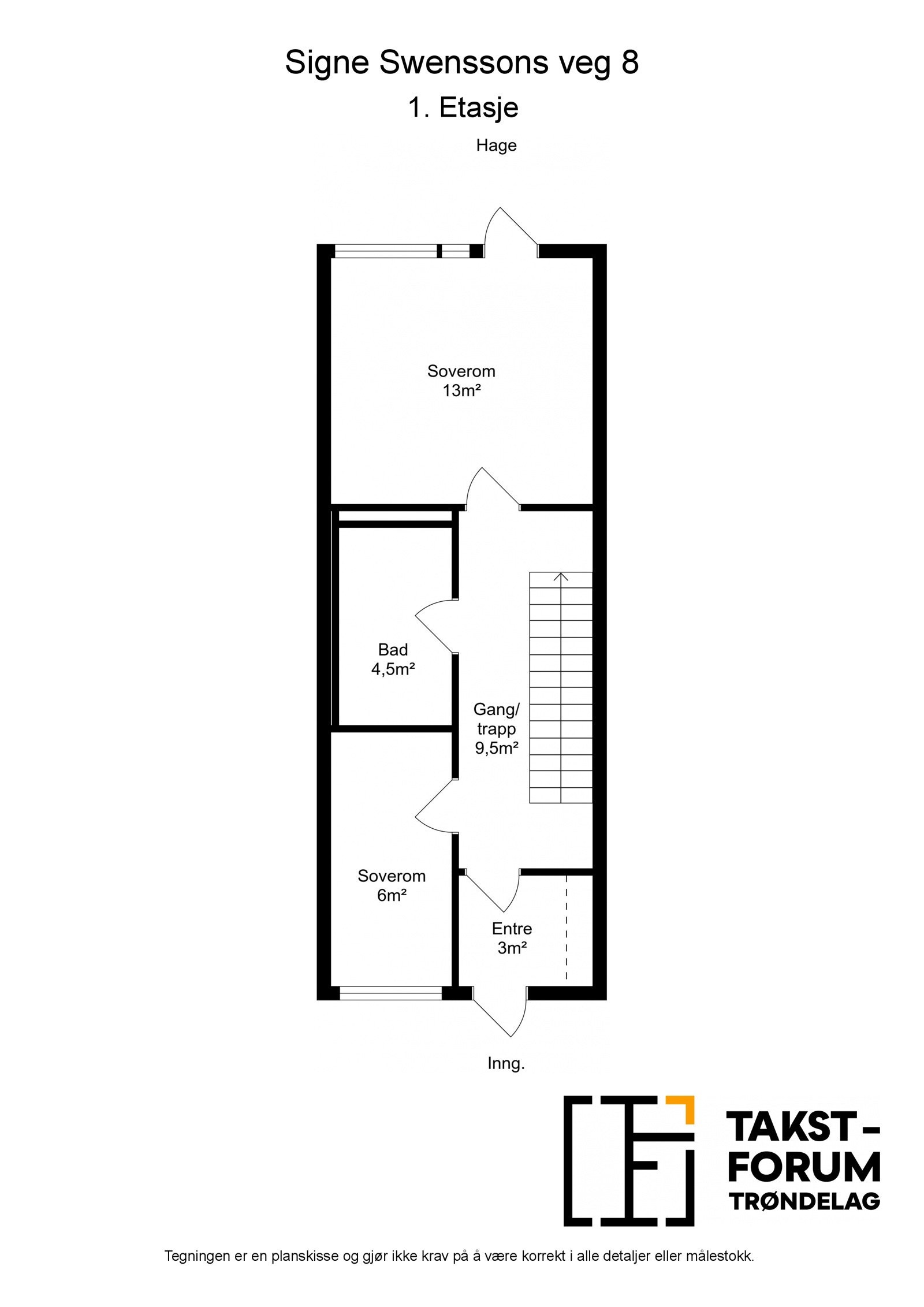 Målsatt planskisse 1. etasje. Galleribilde